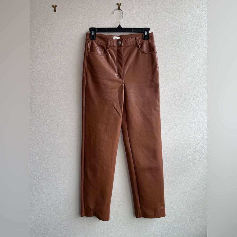 Aritzia Wilfred Congac Melina pants - Faux Leather Straight Pants